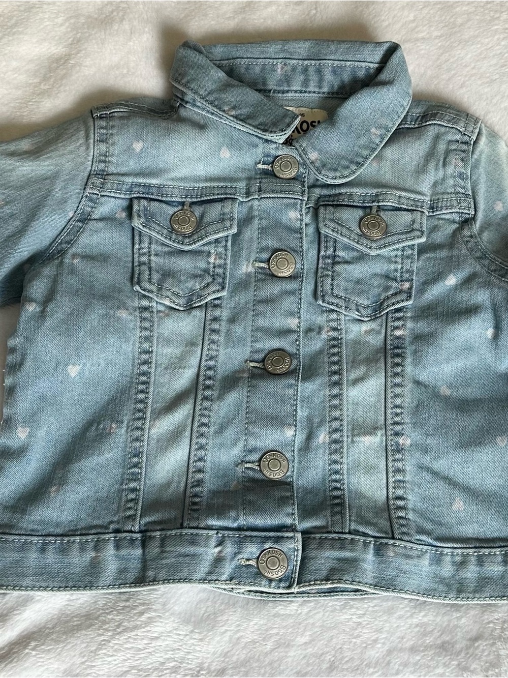 OshKosh B'gosh Light Blue Denim Jacket with White Heart Print